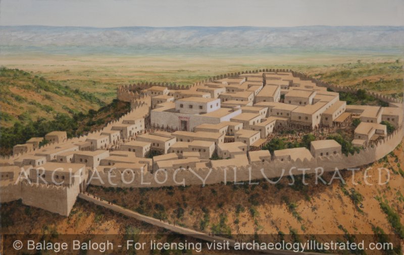 Beth Shean (Beith She’an), the Egyptian Outpost Manned with Philistine Mercenaries, Jordan Valley in Background, 13th-12th Centuries BC - Archaeology Illustrated
