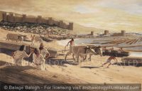 Byblos Harbor, Phoenicia, Cedar Timber Hauled to Shore - Archaeology Illustrated