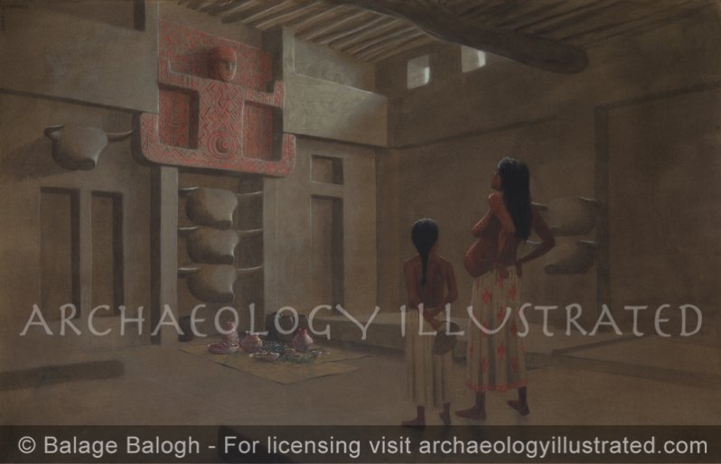 Catal Huyuk, Neolithic Village in South Central Turkey. Interior of Cult Room, 6500 BC - Archaeology Illustrated