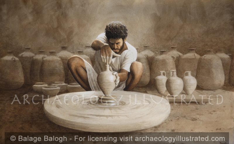 A Jerusalem Potter Making Water Jugs in the 1st century AD - Archaeology Illustrated