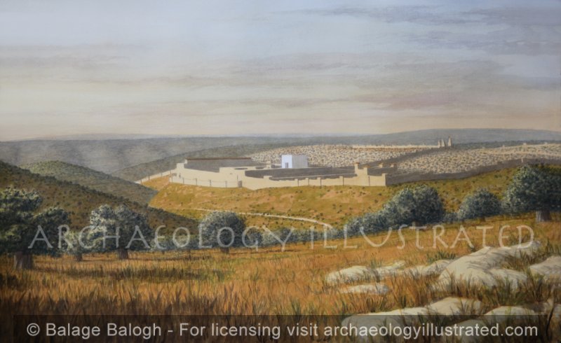 Jerusalem, Second Temple and Temple Mount, View from Har ha Tzofim, looking South, 1st century AD - Archaeology Illustrated