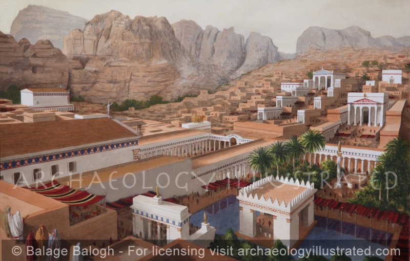 Petra, Jordan. The Great Temple and its Vicinity, 2nd century AD - Archaeology Illustrated