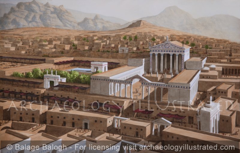 Petra, Jordan. The Great Temple and the Cardo (Main Avenue), 2nd century AD - Archaeology Illustrated