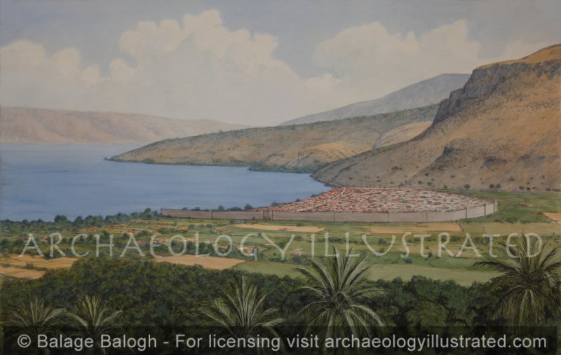 Magdala and the Sea of Galilee Looking towards Tiberias, 1-4th Centuries AD - Archaeology Illustrated