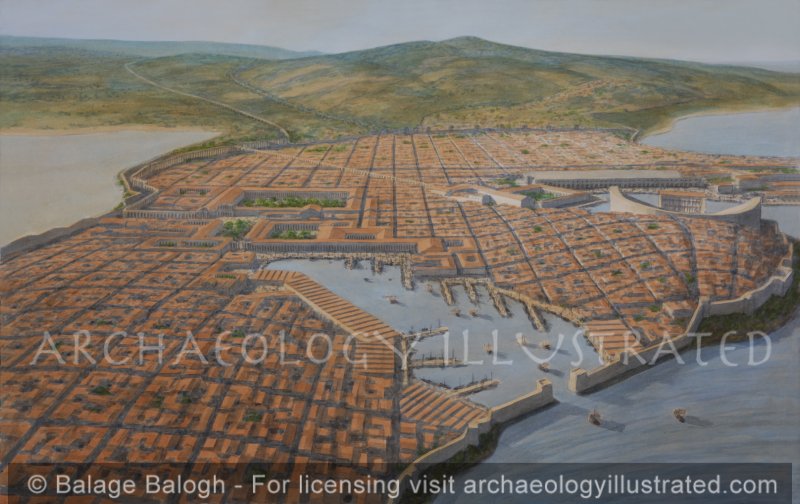Miletus and its Harbors, Aerial View of the City Looking South, Roman Period - Archaeology Illustrated