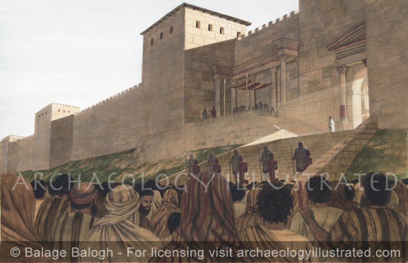 Jesus Before Pilate, Outside Herod’s Palace by the Western City Walls of Jerusalem, According to Dr. Shimon Gibson’s Interpretation - Archaeology Illustrated