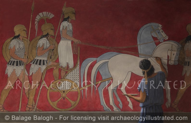 The Greek Mural Painter at work on a Wall Painting in the 5th Century BC - Archaeology Illustrated