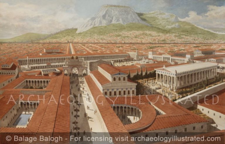 Corinth, Roman Period, The Lechaion Road (Harbor Road)Terminating at ...