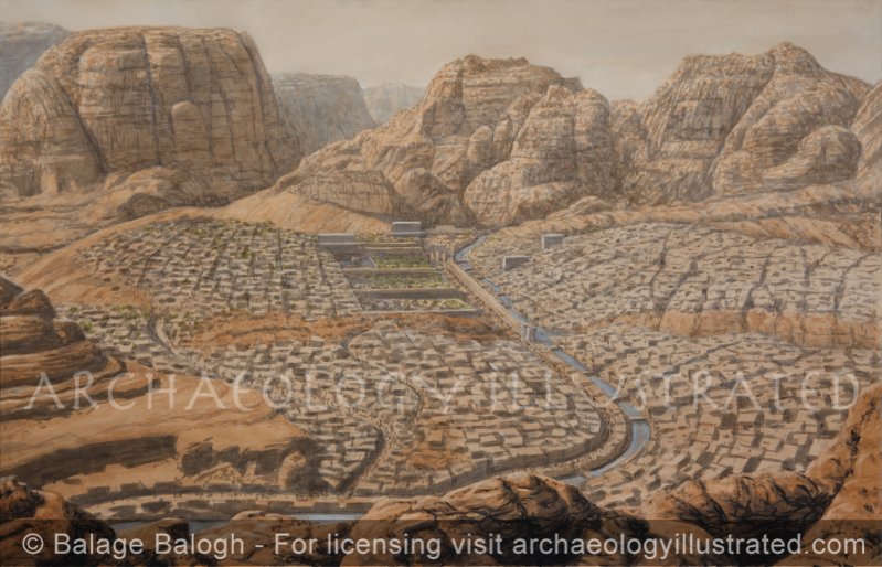 Petra, The Nabatean City in the Roman Period, Looking West - Archaeology Illustrated