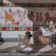 Megiddo,  Conjectural Canaanite Palace Wall Painting based on an Ivory Relief on Dagger Sheath Found there, 13th century BC - Archaeology Illustrated