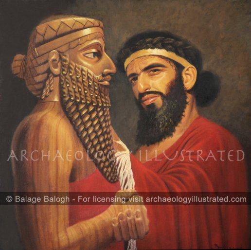 Sargon, King of Akkad and Sumer, Posing with his Surviving Bronze Sculpture, 24th century BC - Archaeology Illustrated