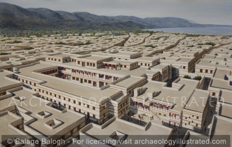 The Minoan Palace of Malia, Northern Crete, Looking West, 1650-1450 BC - Archaeology Illustrated