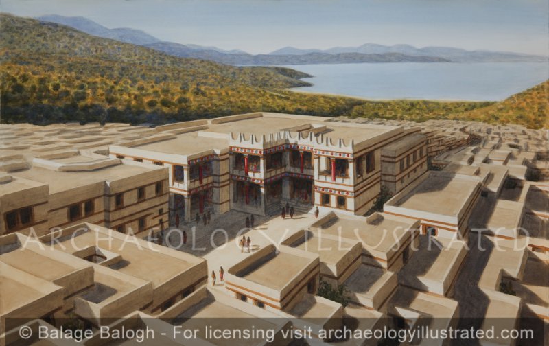 The Minoan Period Palace of Gournia, Northern Crete, 1650-1450 BC, Looking Northwest - Archaeology Illustrated