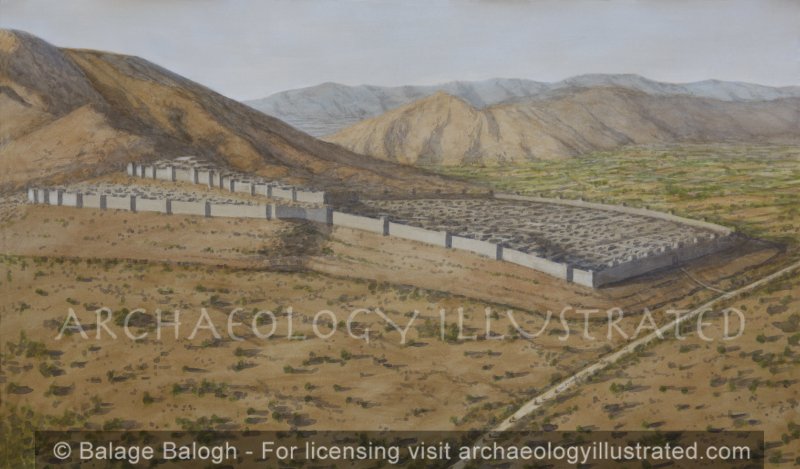Ancient Kabul, The Bala Hissar and Lower City, Afghanistan, 1st Century AD, Looking West - Archaeology Illustrated