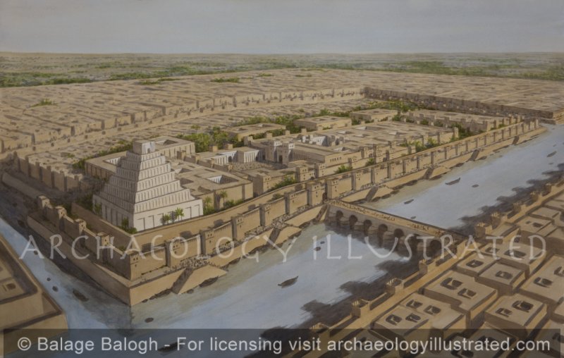 Nimrud (Kalhu), Assyria, on the Tigris River, The Palace Complex of the Assyrian Kings, Looking Southeast, 9-7th Centuries BC - Archaeology Illustrated