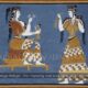 Mycenae, Acropolis, Reconstruction of Wall Painting of Noble Lady and Goddess from Fragments, 13th century BC - Archaeology Illustrated