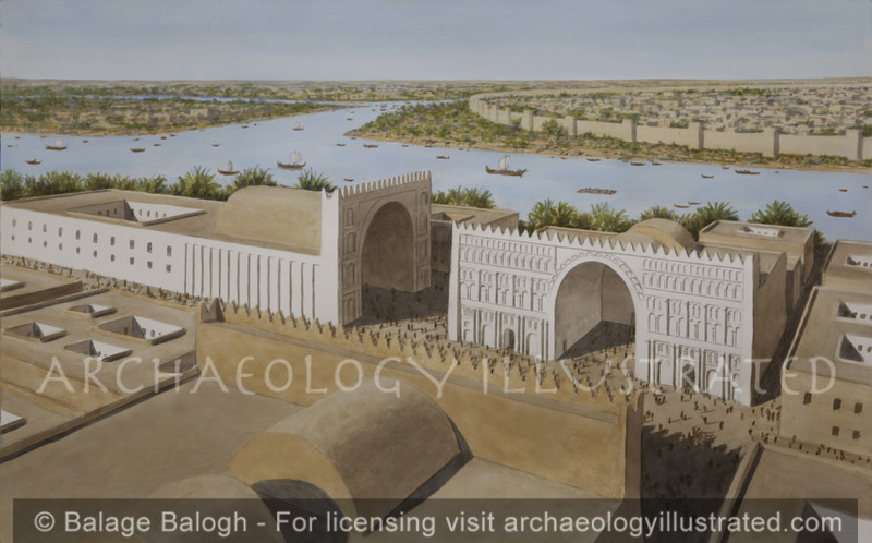 The Ayvan-e Kesra and Ctesiphon on the Tigris River, Capital of the Sasanian Empire, 3rd-7th Centuries AD, Looking Southwest - Archaeology Illustrated