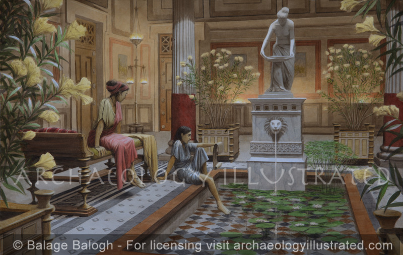 Atrium Courtyard in a Roman Aristocratic Home, 1-6th Century AD - Archaeology Illustrated