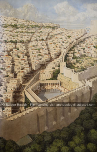 Jerusalem, The Pool of Siloam in the 1st Century AD, Looking North - Archaeology Illustrated