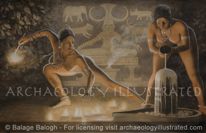 Anointing the Shiva Lingam in the Ancient Indus Valley, A Hypothetical Scenario Based on a Seal Found in Mohenjo Daro - Archaeology Illustrated