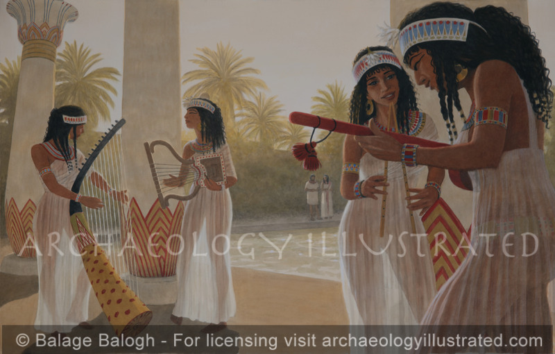 Egyptian Musicians, Based on New Kingdom Period Wall Paintings - Archaeology Illustrated