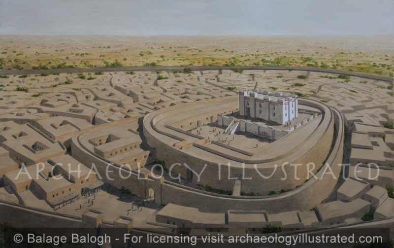 Khafajah, The Oval Temple, Central Mesopotamia on the Diyala River, Jemdet Nasr Period through Uruk period, 4th Millennium BC, Facing East - Archaeology Illustrated