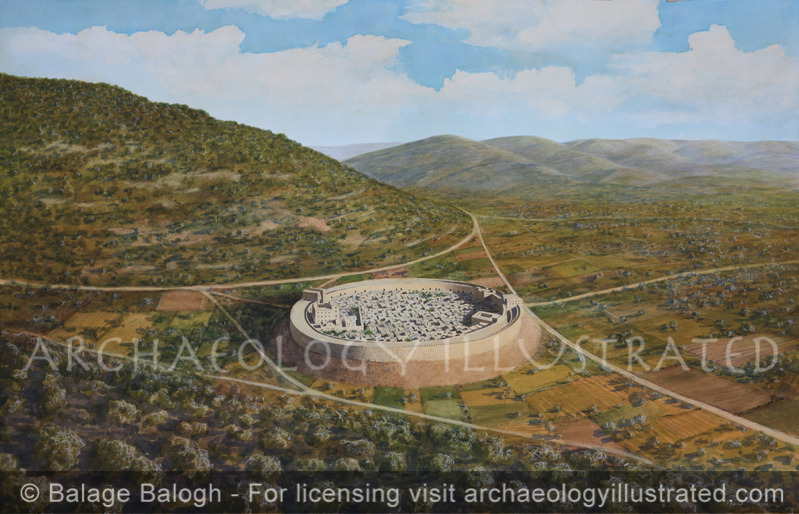 Shechem, Mount Ebal and Mount Gerizim, Late Bronze Age, Looking North, 1500 – 1200 BC - Archaeology Illustrated