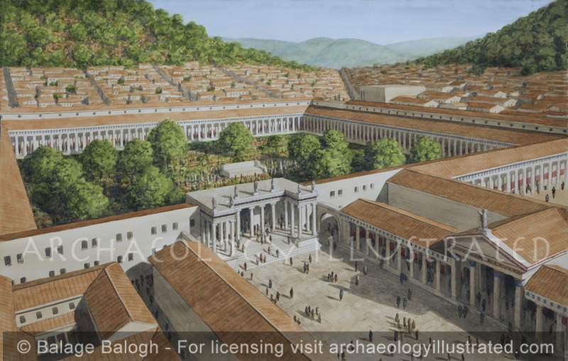 Ephesus, The Lower / Greek Agora, Looking Towards the Curetes Street and the Upper / Roman Agora, 2nd Century AD - Archaeology Illustrated