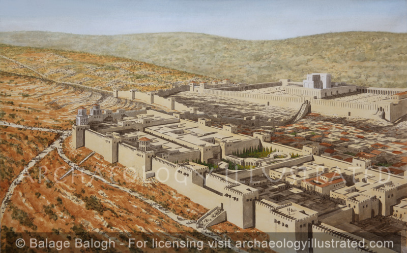 Jerusalem, Herod’s Palace and the Temple Mount, Looking Northeast, 1st Century BC-AD - Archaeology Illustrated