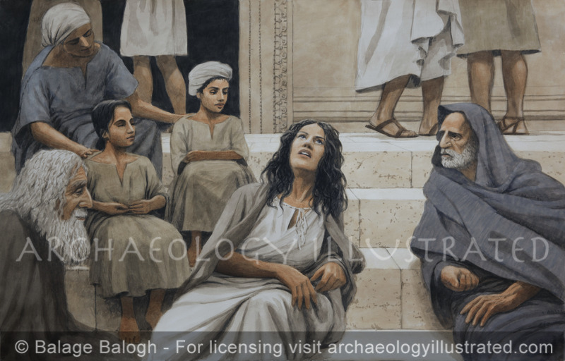 Mary Magdalen on the Steps to the Entrance of the Second Temple - Archaeology Illustrated