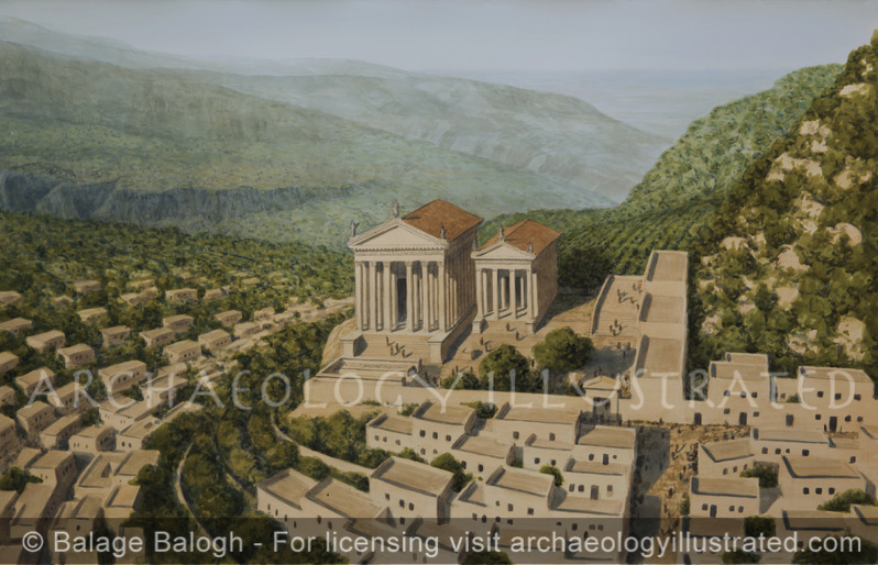 The Roman Temples of Sfireh, Dennieh Region, North Lebanon, Looking West - Archaeology Illustrated