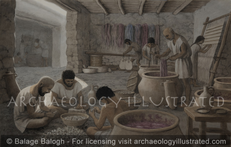 Tel Shiqmona, A Room in an Israelite Fortified Purple Dye Factory at the Tip of the Carmel Range on the Mediterranean Coast, 8th Century BC, Created with Dr. Golan Shalvi - Archaeology Illustrated