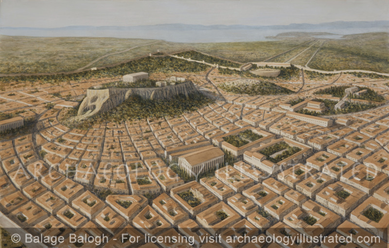 The Ancient City of Athens in the Roman Period, Looking Towards Piraeus, Facing Southwest, - Archaeology Illustrated