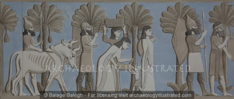 Assyrian Stone Relief of Captives and Guards, Nineveh, Southwest Palace, Room XXVIII, Panels 7-9, 640 BC - Archaeology Illustrated