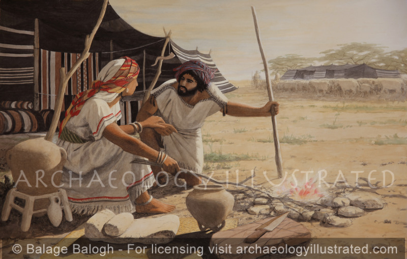 Rebeccah and Her Son Jacob Plotting to Get His Father’s Blessing - Archaeology Illustrated