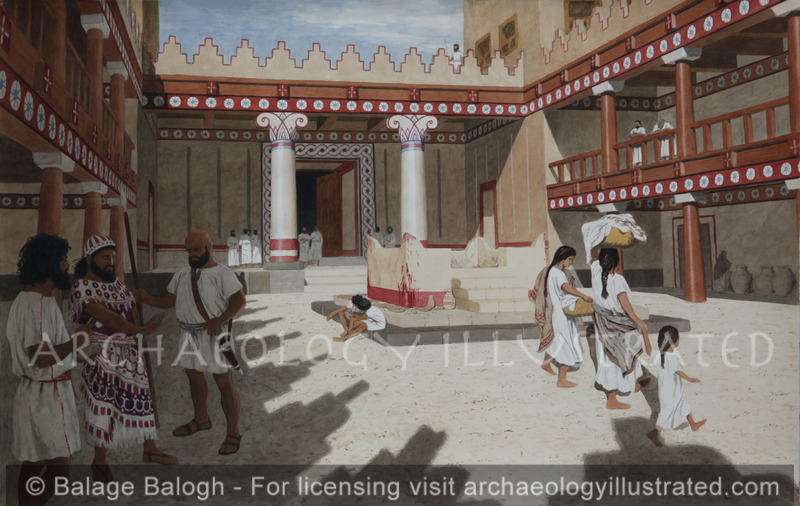 Hatzor (Hazor) The Temple-Palace Entrance and Courtyard, Late Bronze Age - Archaeology Illustrated