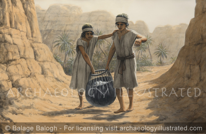 Tzippora and her Sister Carrying Water back to Camp - Archaeology Illustrated