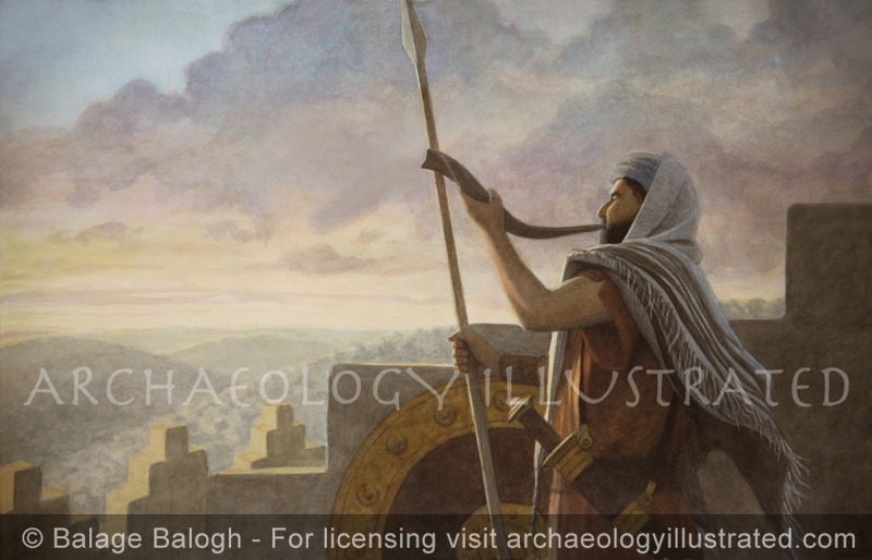 Blowing the Shofar on the Battlements of an Acient Israelite City - Archaeology Illustrated