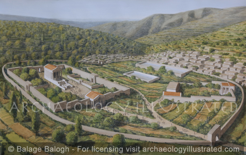 Baitokaike, A Spring Sanctuary and Reservoirs in Roman Syria, 2nd Century AD, Looking Southwest - Archaeology Illustrated