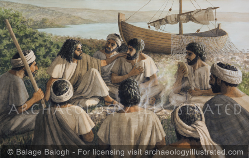 Jesus Appears to Disciples, Restoring Peter on the Shore of the Sea of Galilee after Breakfast, John 21 - Archaeology Illustrated
