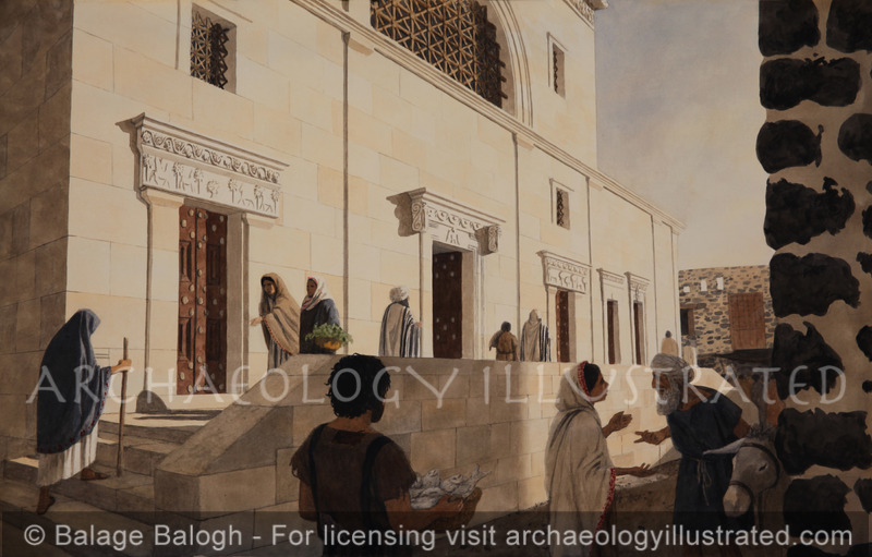 The Capernaum Synagogue Entrance Facade and Side Street, 5th Century AD - Archaeology Illustrated