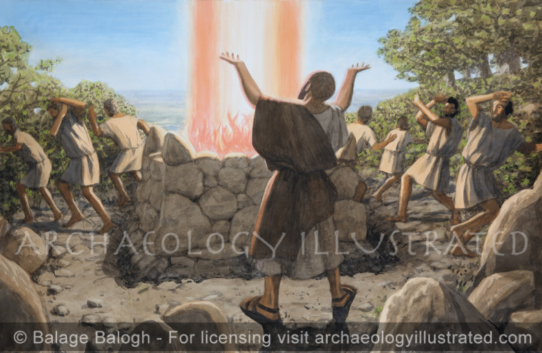 Elijah Sacrificing a Bull on Mount Carmel 1 Kings 18:16 - Archaeology Illustrated