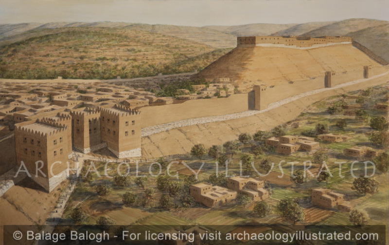Sodom, (Tall el-Hammam), on the Eastern Edge of the Kikkar (Plain of Jericho), Jordan, Based on Excavations by Dr. S. Collins, Middle Bronze Age, Looking east - Archaeology Illustrated