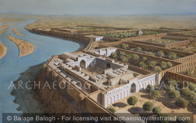 Lashkari Bazar on the Helmand River, The Winter Palace of the Ghaznavid Rulers of Afghanistan, 11th-12th Century AD, Looking Northeast - Archaeology Illustrated