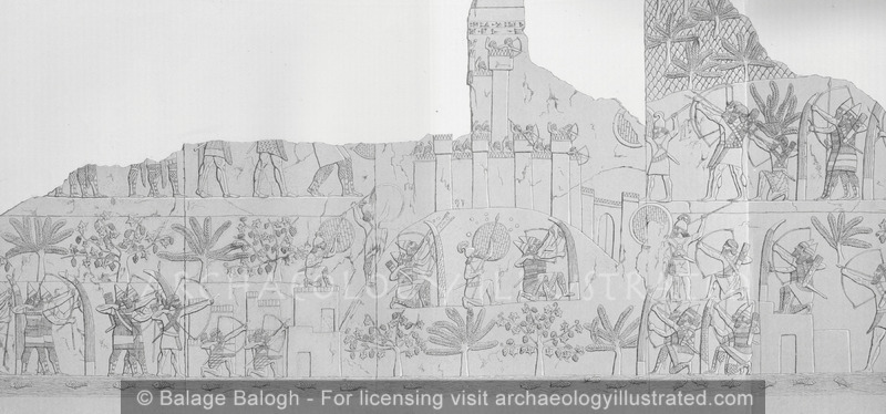 Assyrian Stone Relief of Besieging  a City, Nineveh SWPalace, 8th Century BC - Archaeology Illustrated