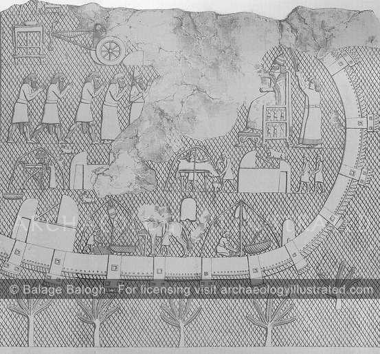 Assyrian Stone Relief of Military Encampment, Nineveh, SWPalace, 8th Century BC - Archaeology Illustrated