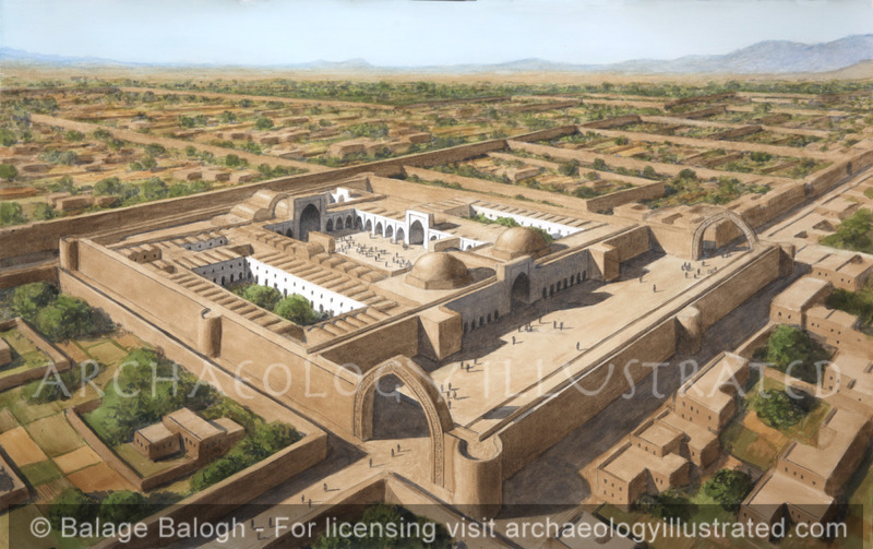 Ghazni, Royal Palace and Capital City of the Ghaznavid Empire, 11th-13th Centuries AD, Afghanistan, Looking Southwest - Archaeology Illustrated