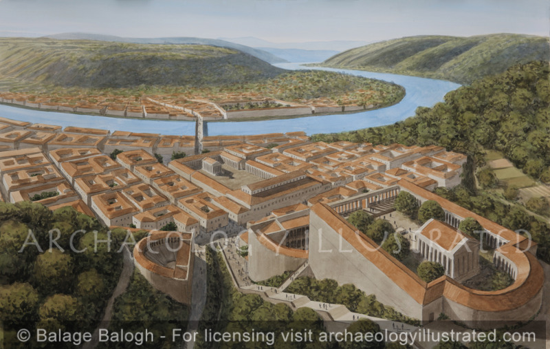 Vienne, France, on the River Rhone in the Roman Period, 2nd Century AD, Looking Northwest - Archaeology Illustrated
