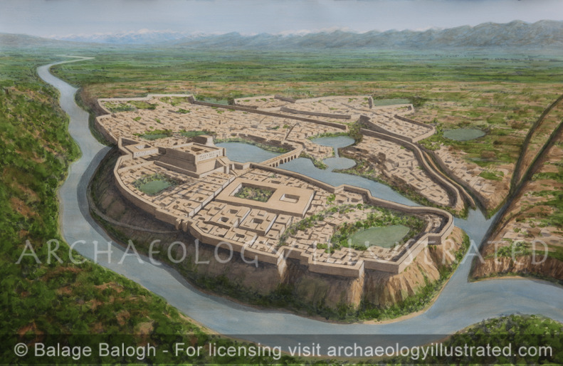 Afrasiab – Ancient Samarkand, Uzbekistan. Umayyad and Abbasid Periods, (7-12th Centuries) Looking Southeast - Archaeology Illustrated