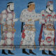 Afrasiab / Ancient Samarkand, Mural Detail of Visiting Nobles Bearing Gifts, 6th Century AD - Archaeology Illustrated